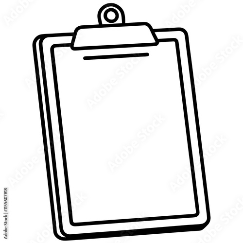 Clipboard Line Art Vector Illustration