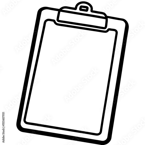 Clipboard Line Art Vector Illustration