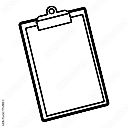 Clipboard Line Art Vector Illustration