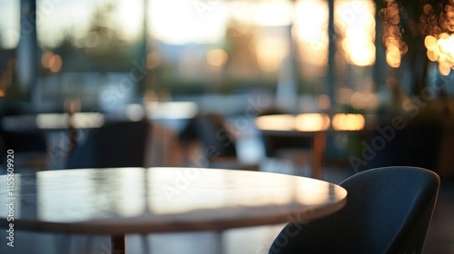 Wallpaper Mural Empty outdoor cafe table at sunset. Torontodigital.ca