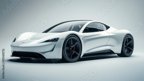 Sleek white electric sports car.