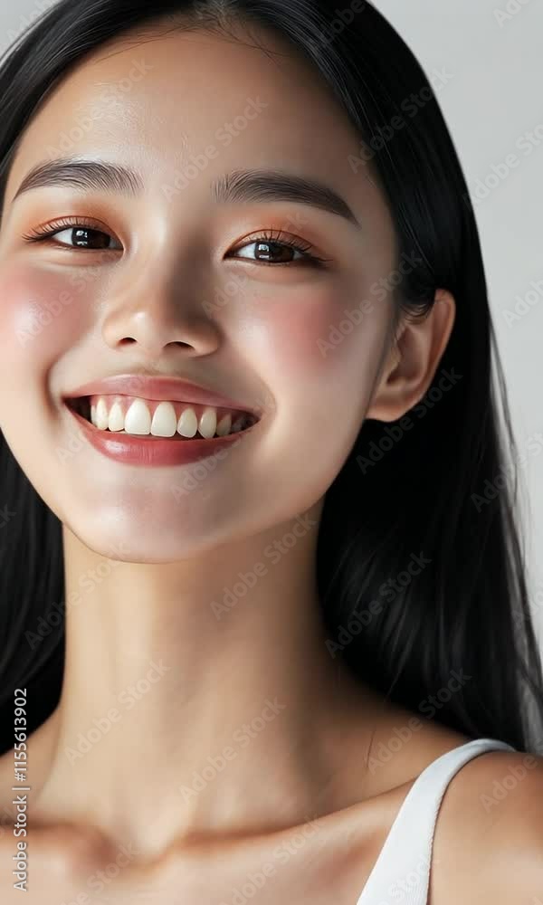 Bright Smile of a Cheerful Asian Woman Bright Smile of a Cheerful Asian Woman