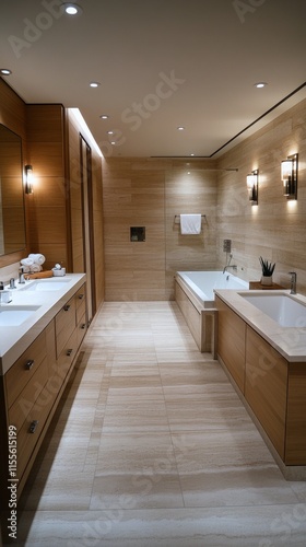 Elegant bathroom design with natural light and stylish features in a cozy home