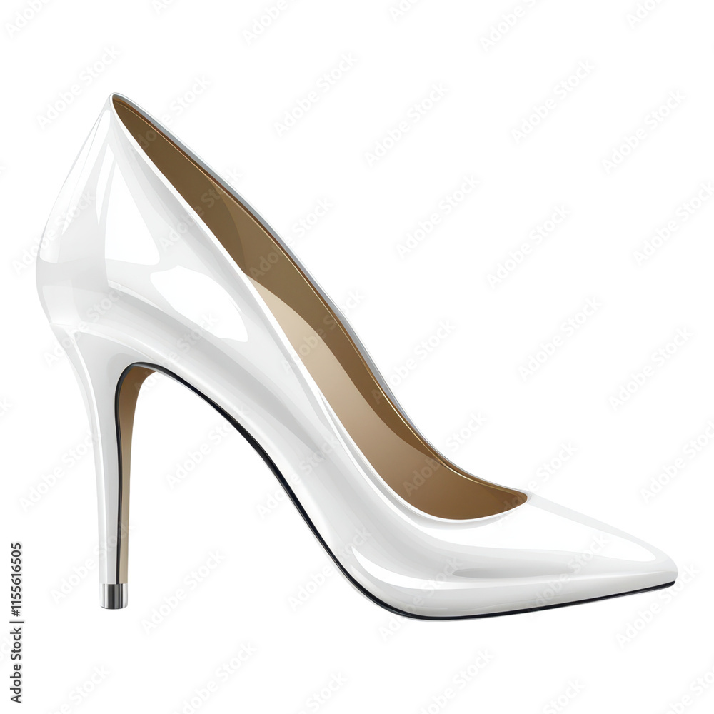 Trendy environment close-up of elegant white high heels in fashion studio photography