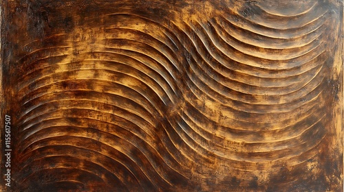 A textured wooden panel with alternating warm brown tones and a rustic abstract feel