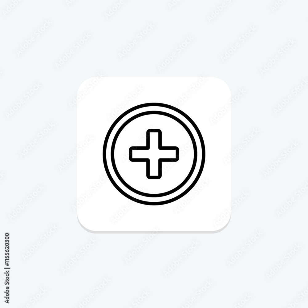 Medical Cross line icon , vector, pixel perfect, illustrator file Medical Cross line icon , vector, pixel perfect, illustrator file