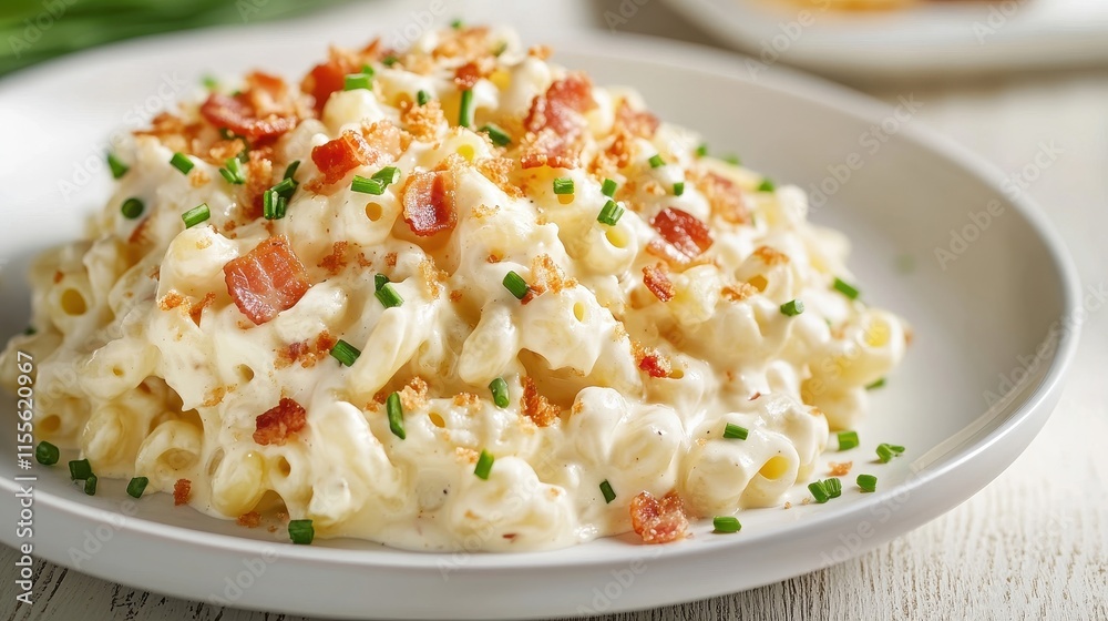 Creamy Macaroni Salad with Crispy Bacon Bits Creamy Macaroni Salad with Crispy Bacon Bits
