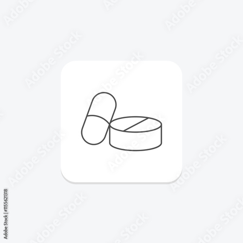 Capsule thinline icon , vector, pixel perfect, illustrator file