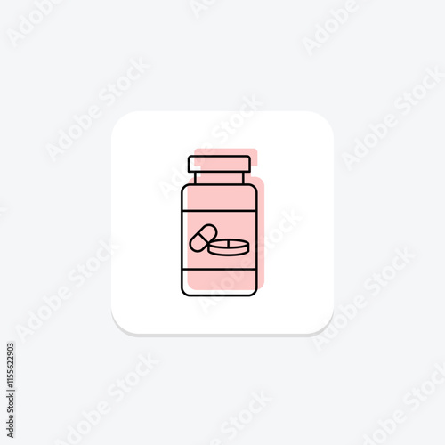 Supplements color shadow thinline icon , vector, pixel perfect, illustrator file