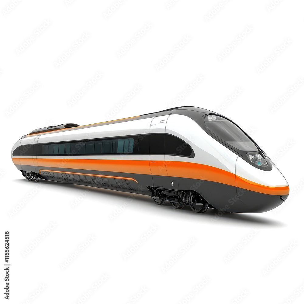 Fototapeta premium Modern high-speed train isolated on white.