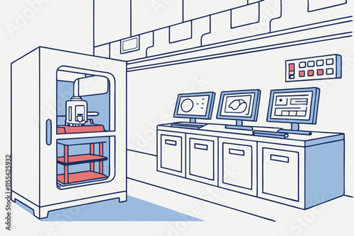 3D Printer Creating Objects in a High-Tech Lab