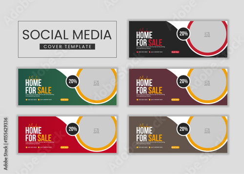 Real estate web banner and social media banner facebook cover template