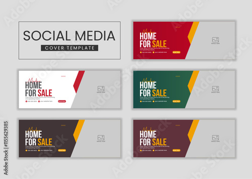 Real estate web banner and social media banner facebook cover template