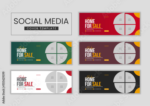 Real estate web banner and social media banner facebook cover template
