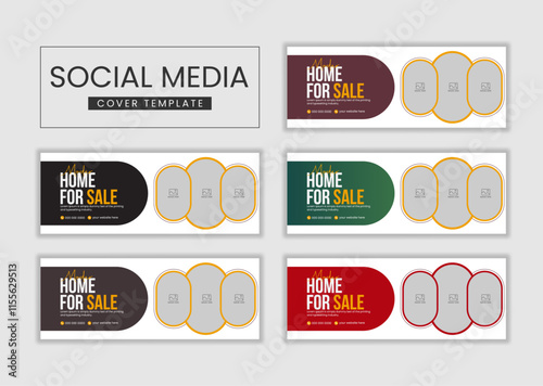 Real estate web banner and social media banner facebook cover template