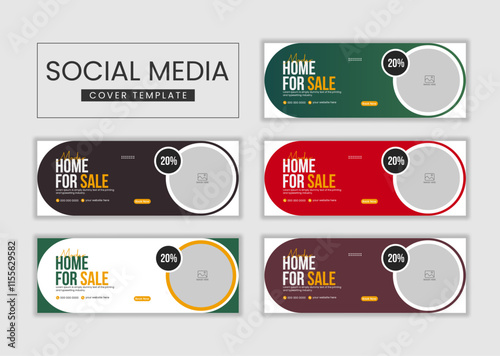 Real estate web banner and social media banner facebook cover template