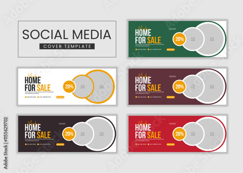 Real estate web banner and social media banner facebook cover template