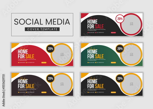 Real estate web banner and social media banner facebook cover template