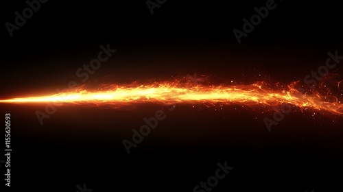 Obraz na płótnie A dynamic trail of fire sweeping across the blackness in a streak of light and heat w salonie