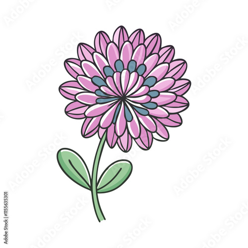 allium flower illustration, flower vector art, flower icon - Minimalistic flat illustration of allium flower flower, perfect for icons, logos, and floral-themed designs.

