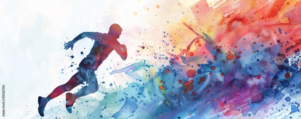 Naklejka premium Athlete pushing their limits with the tagline Challenge Yourself, inspiring challenge yourself, copy space