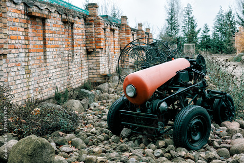 Decorative, futuristic ATV assembled from spare parts for the museum. photo