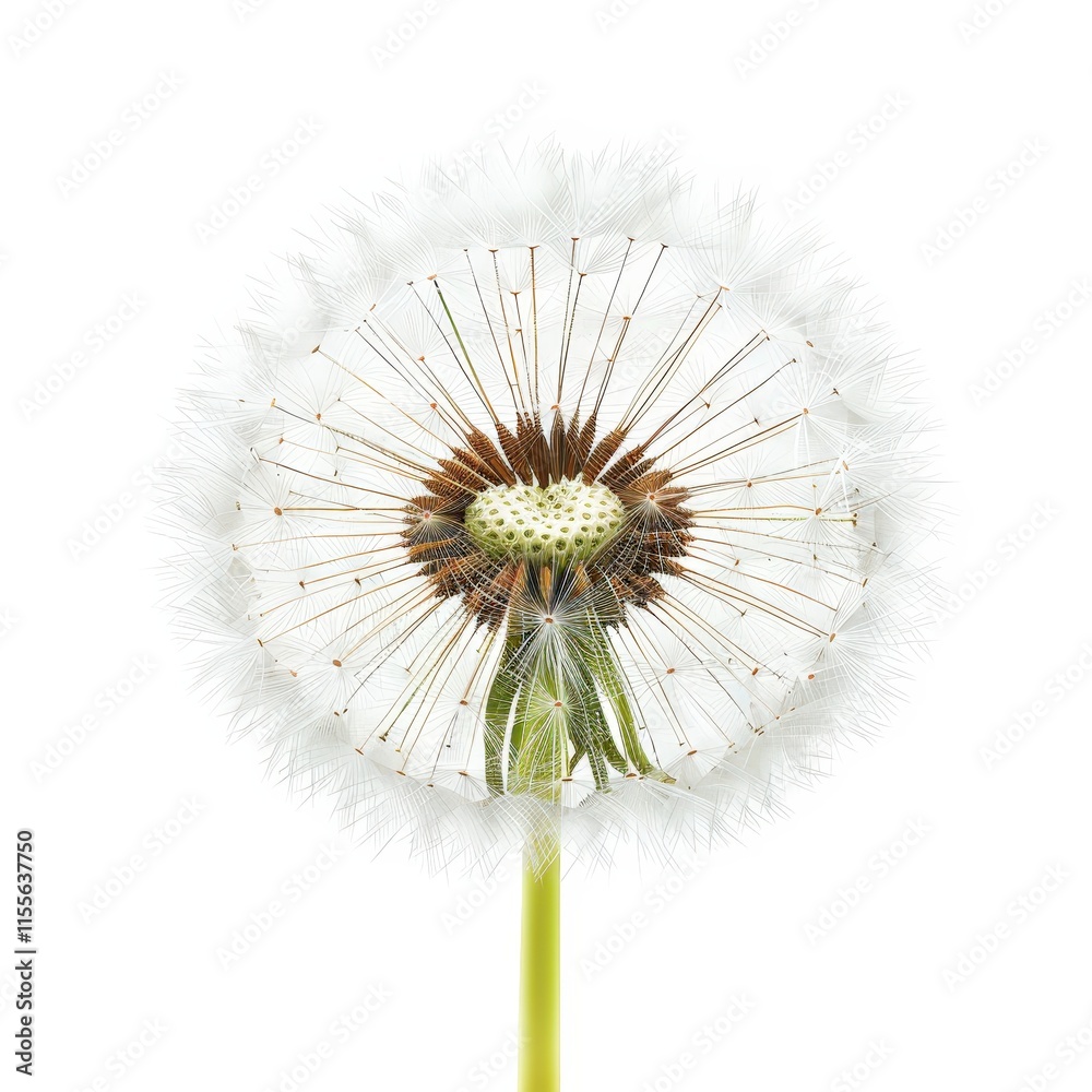 A close up of a dandelion flower with a green stem A close up of a dandelion flower with a green stem