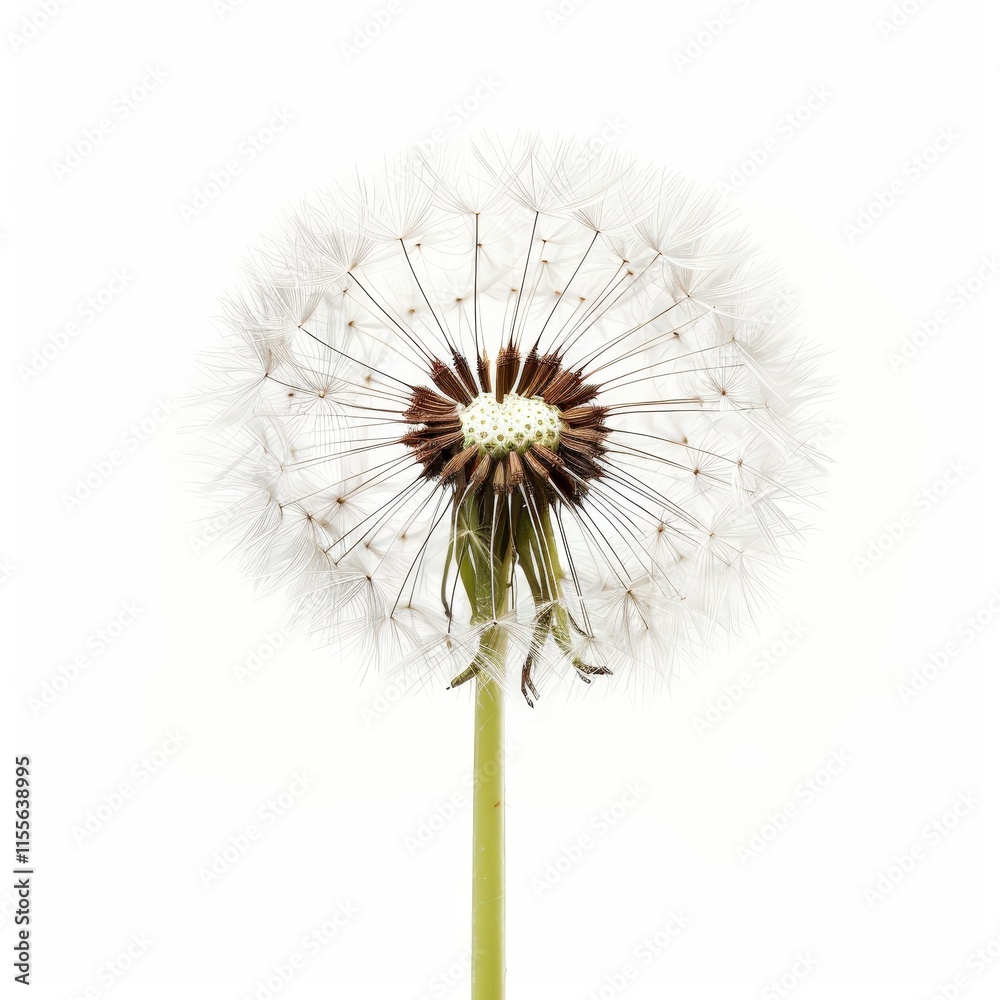 A single white flower with a brown center A single white flower with a brown center