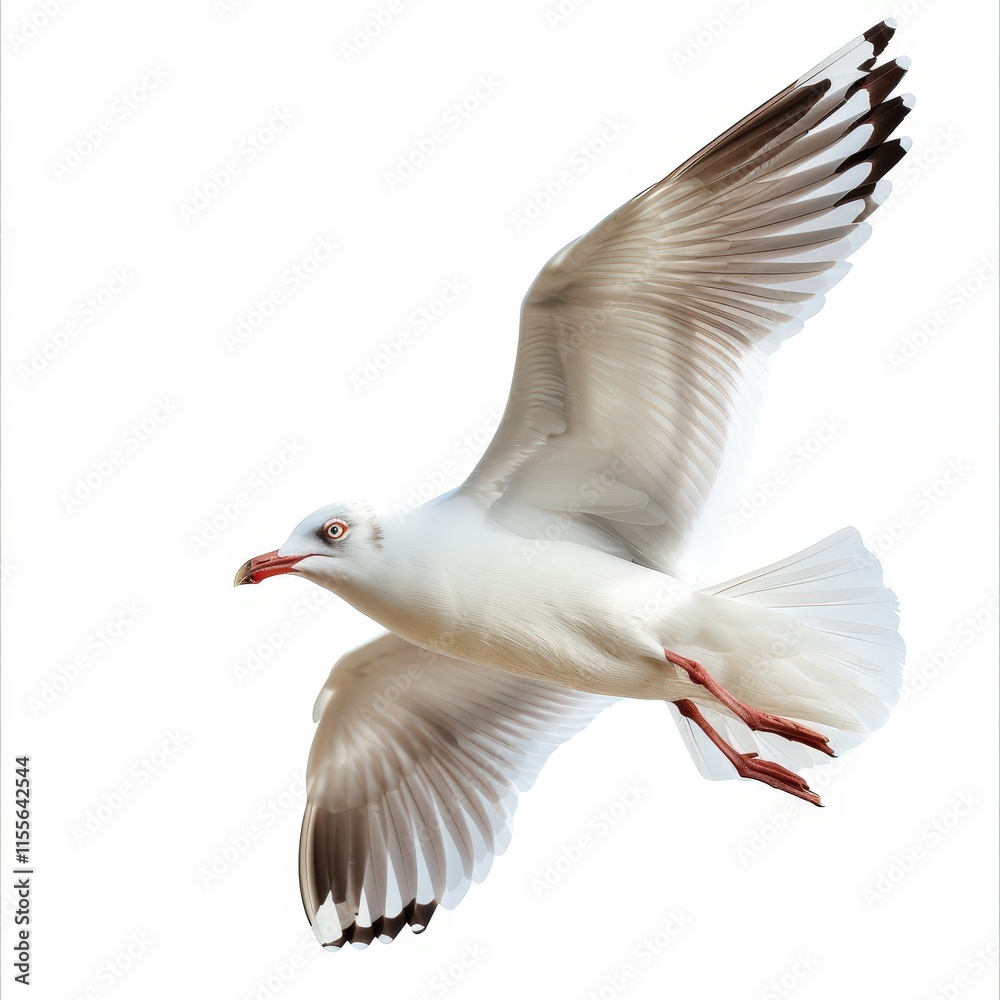 Obraz premium A white bird with red eyes flies in the air