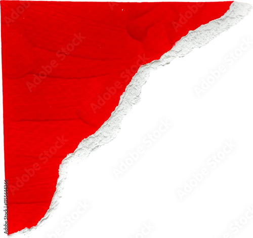 Red and White Painted Ripped Paper Piece