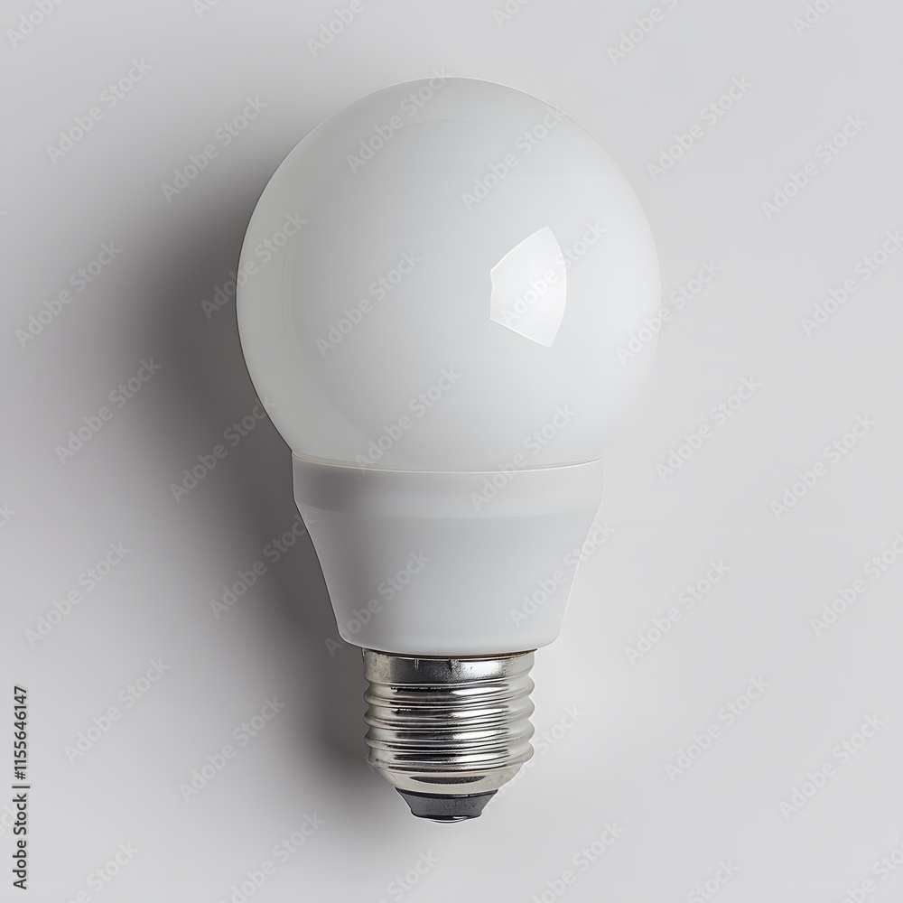 Modern LED Light Bulb on Gray Background for Home Lighting Use Modern LED Light Bulb on Gray Background for Home Lighting Use