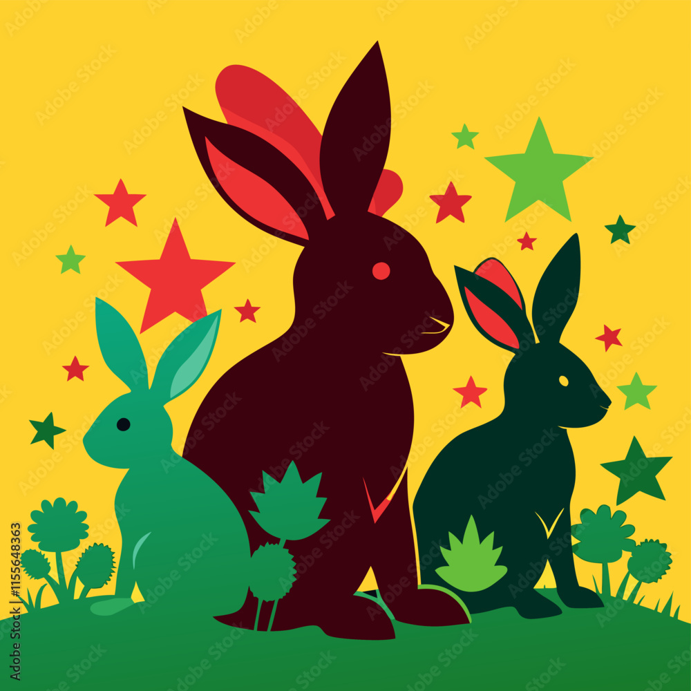 easter bunny and easter eggs easter bunny and easter eggs