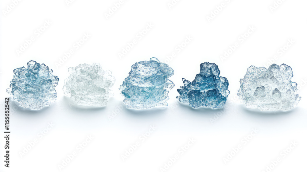 five stunning ice crystal variations in shades of blue and white five stunning ice crystal variations in shades of blue and white