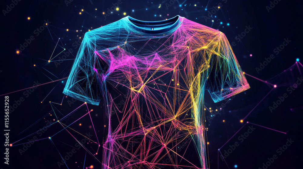 Hologram no t-shirts. No t-shirts made of polygons, triangles, dots, and lines. Low-poly no t-shirts structure of connections. Technology concept vector. Hologram no t-shirts. No t-shirts made of polygons, triangles, dots, and lines. Low-poly no t-shirts structure of connections. Technology concept vector.