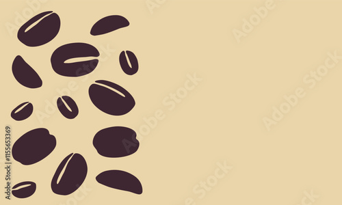 coffee grain background. coffee beans background for packaging or presentation. flat style coffee beans. coffee grain illustration.