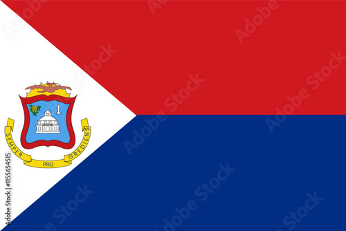 Sint Maarten flag , official colors and proportion correctly National Sint Maartener flag Vector illustration.