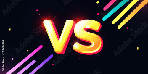 Vibrant Neon VS Symbol Illustration