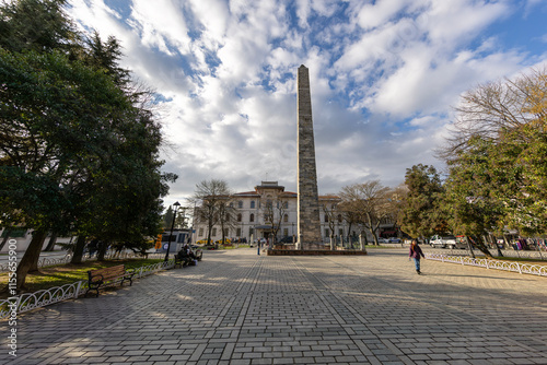 Obraz na płótnie Obelisk of Theodosius and Blue Mosque from Istanbul, Turkey. High quality photo w salonie