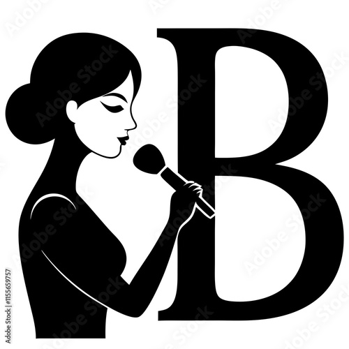 girl with letter B photo