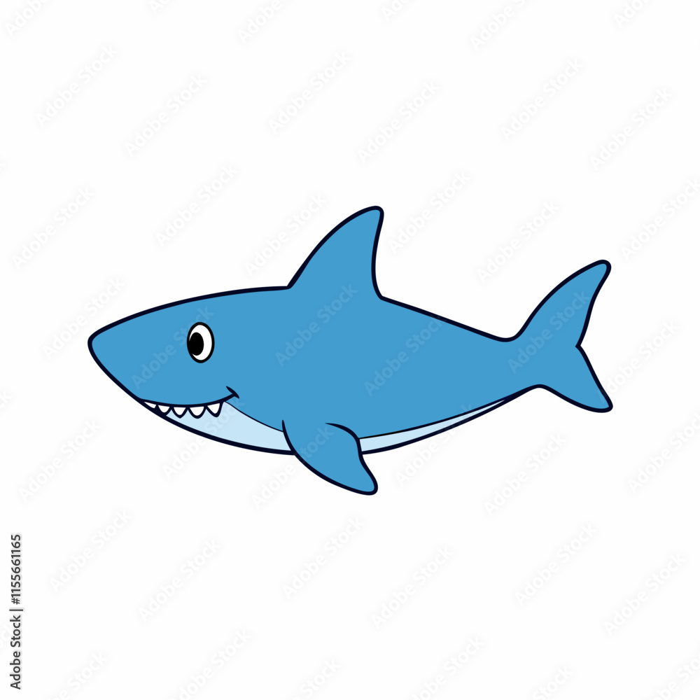shark cartoon isolated on white background shark cartoon isolated on white background