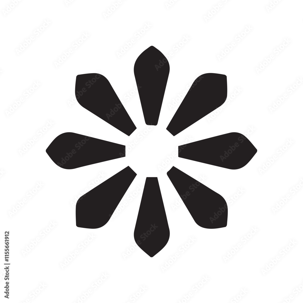 black flower icon set vector silhouette black flower icon set vector silhouette