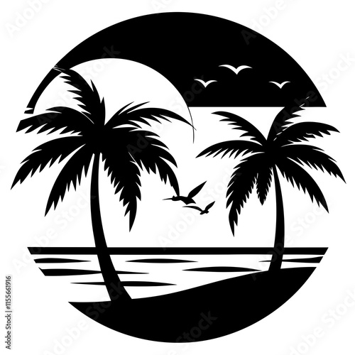 silhouette of a palm tree