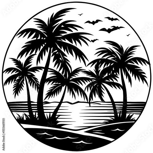 silhouette of palm tree