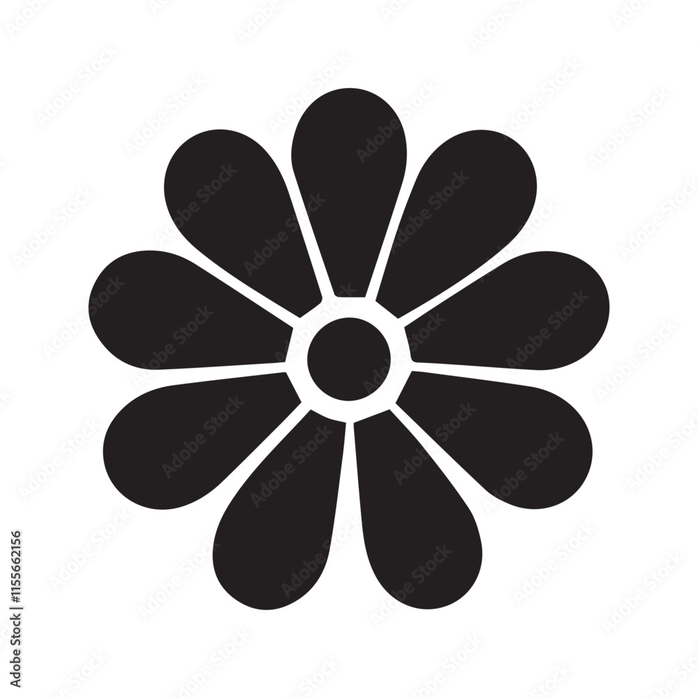 black flower icon set vector silhouette black flower icon set vector silhouette