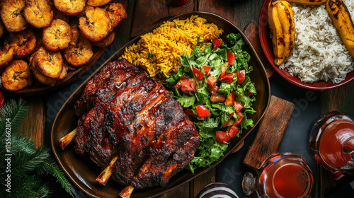 A_delicious Puerto Rican Pernil meal
