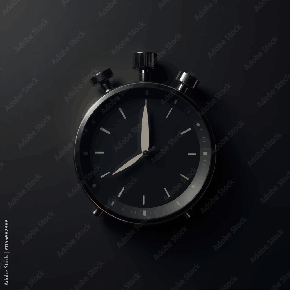 Stylish Black Stopwatch with White Hands Stylish Black Stopwatch with White Hands