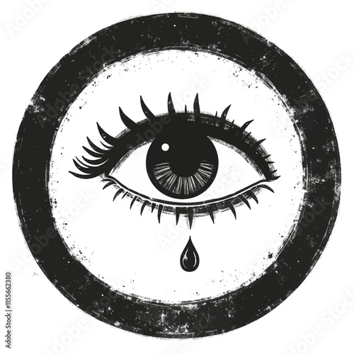 Stylized Eye Tear in Circle