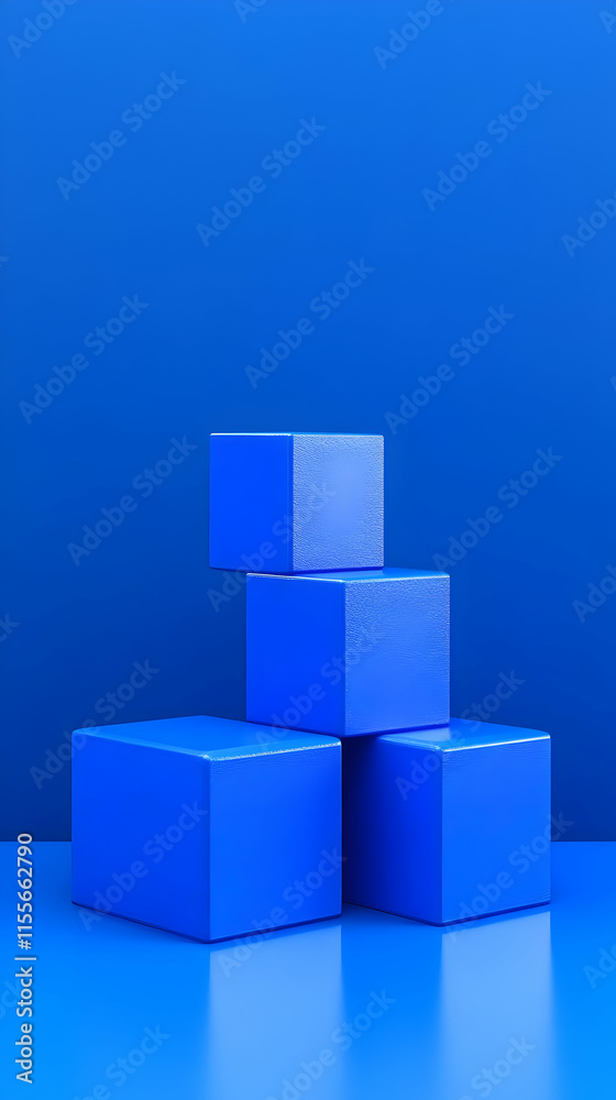 Blue Cube 3D Abstract Background Blue Cube 3D Abstract Background