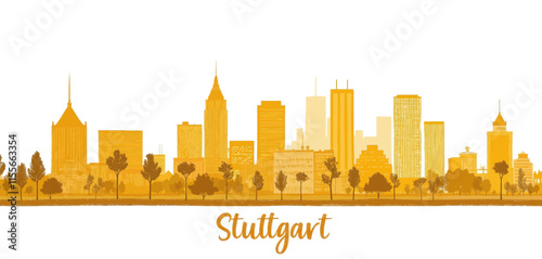 Stuttgart Skyline with Modern Buildings and Trees