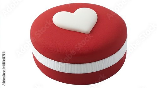 Red heart-shaped cake decorated with white icing.